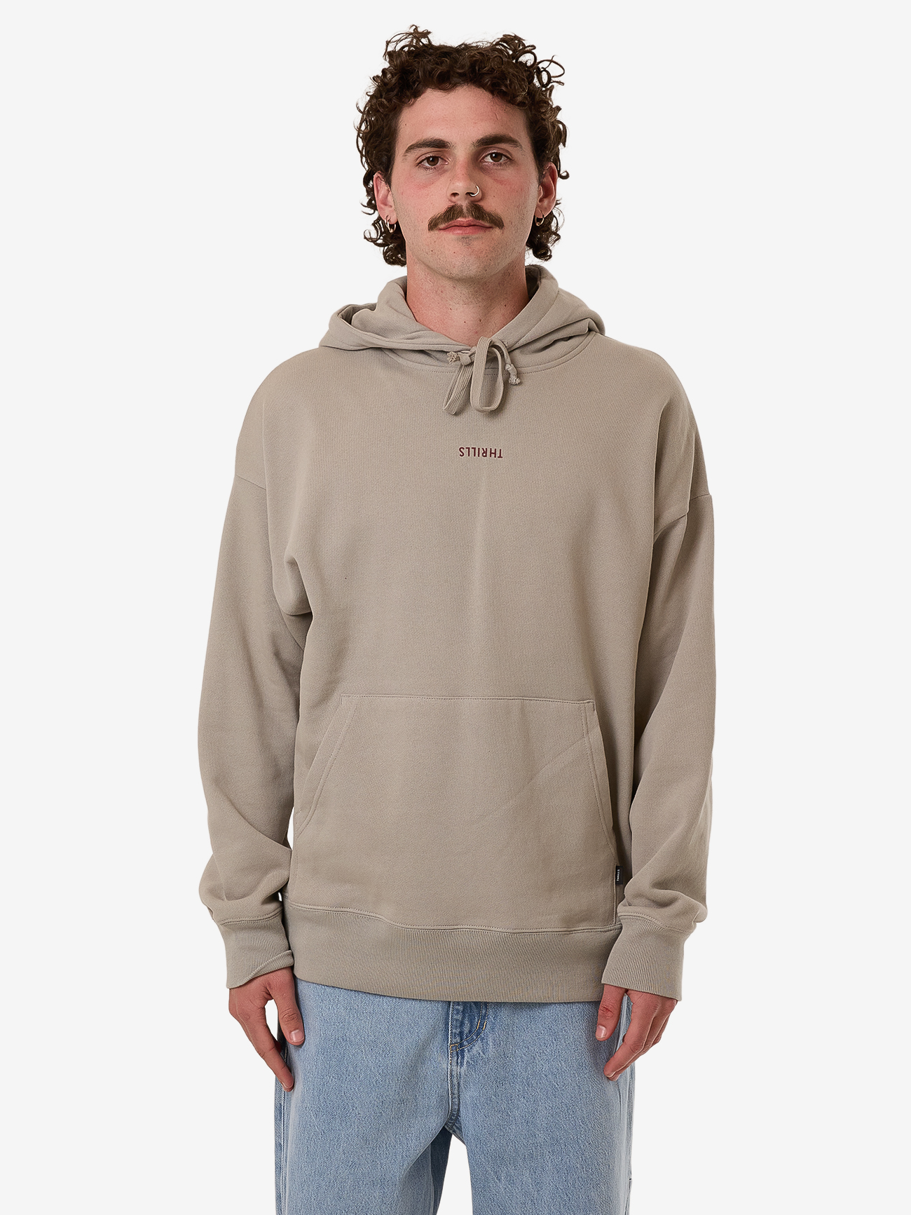 THRILLS minimal slouch pull on hood - string