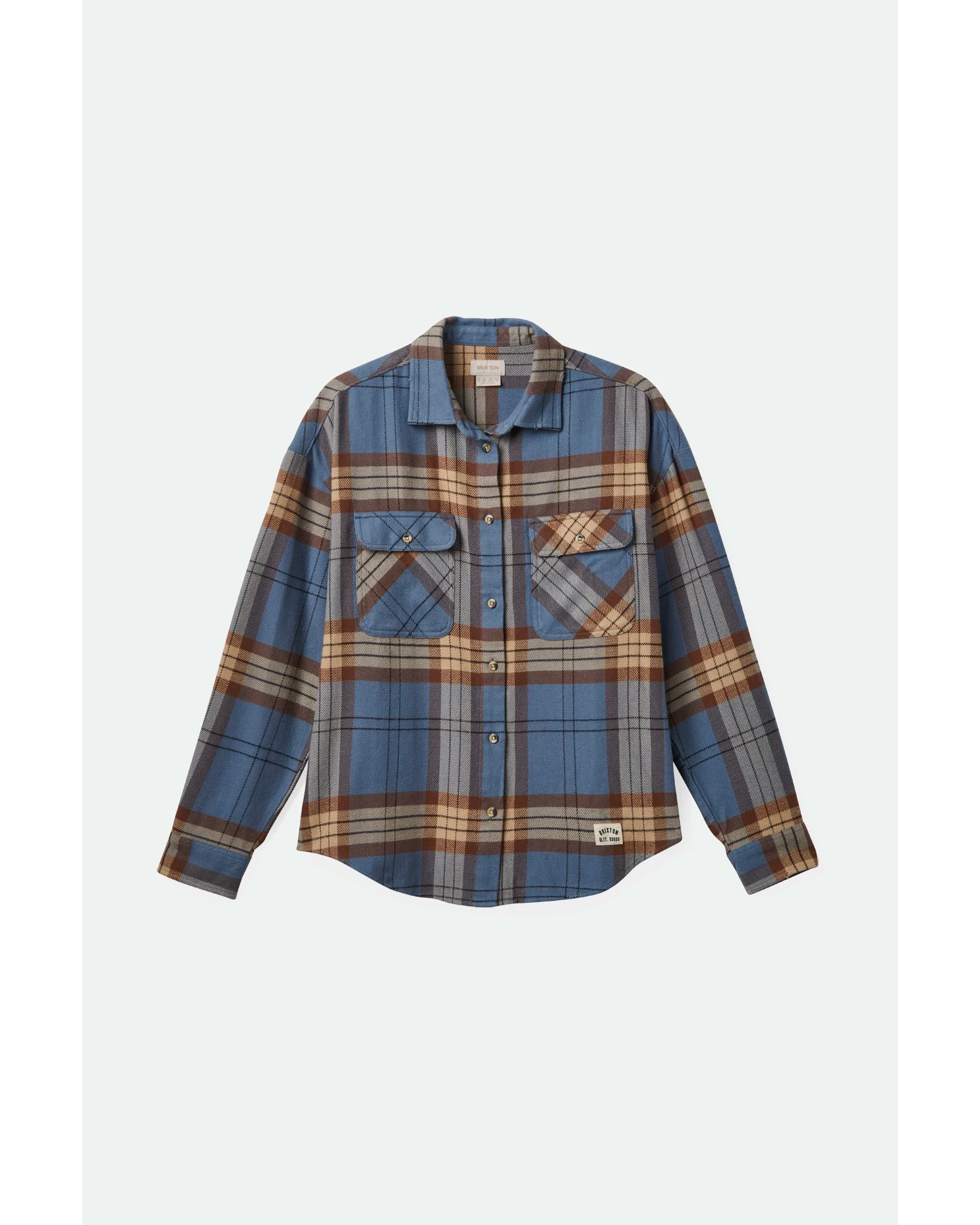 BRIXTON Bowery w classic flannel - Flint blue/pinecone brown plai