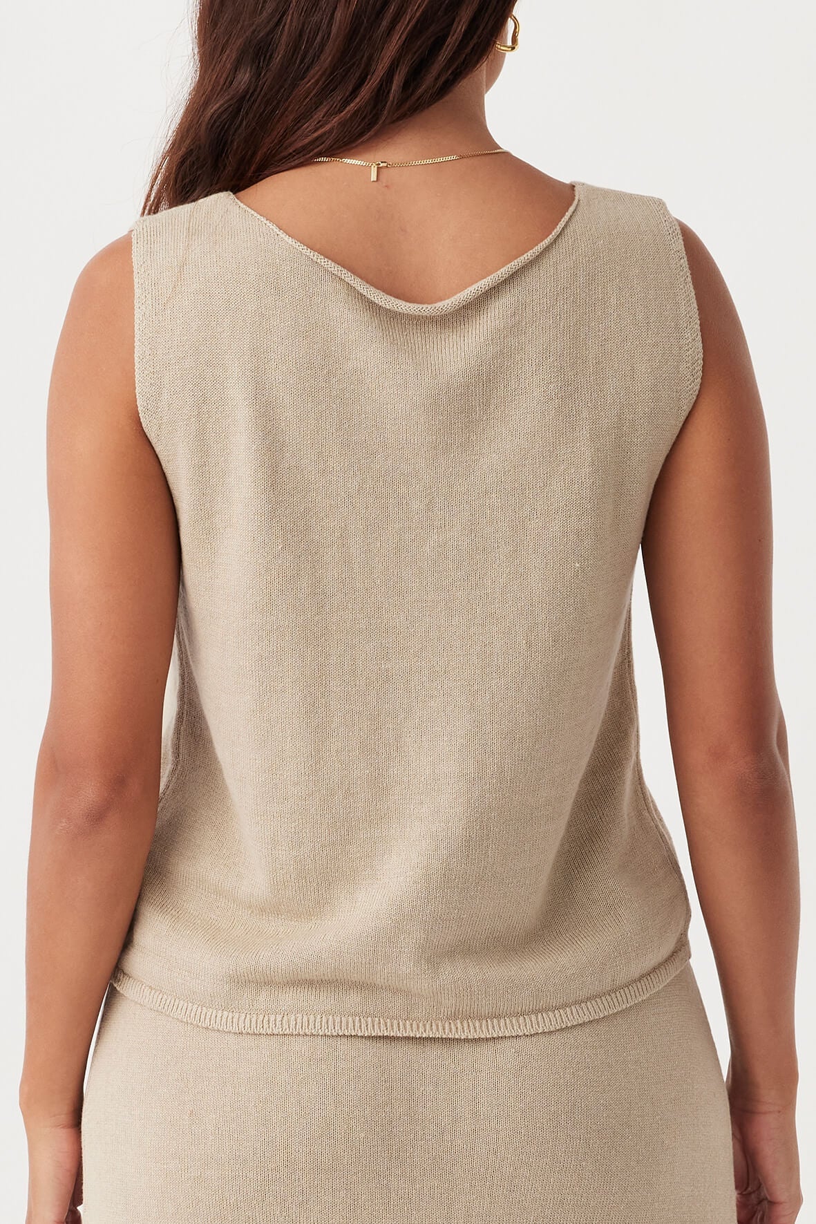 ARCAA Poppy Organic Cotton Linen Reversible Vest - Taupe