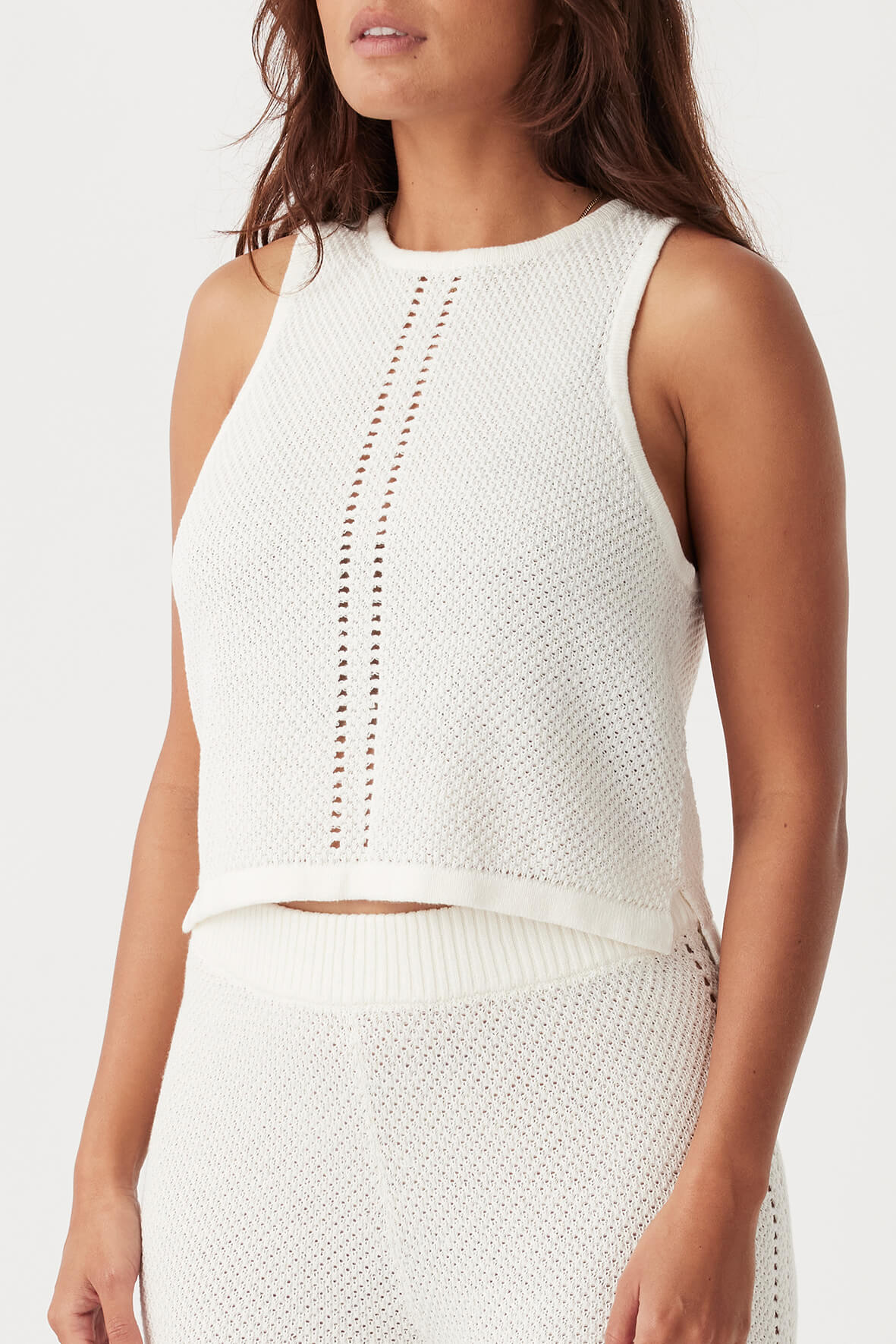 ARCAA Sloane Cropped Organic Cotton Linen Tank - Cream