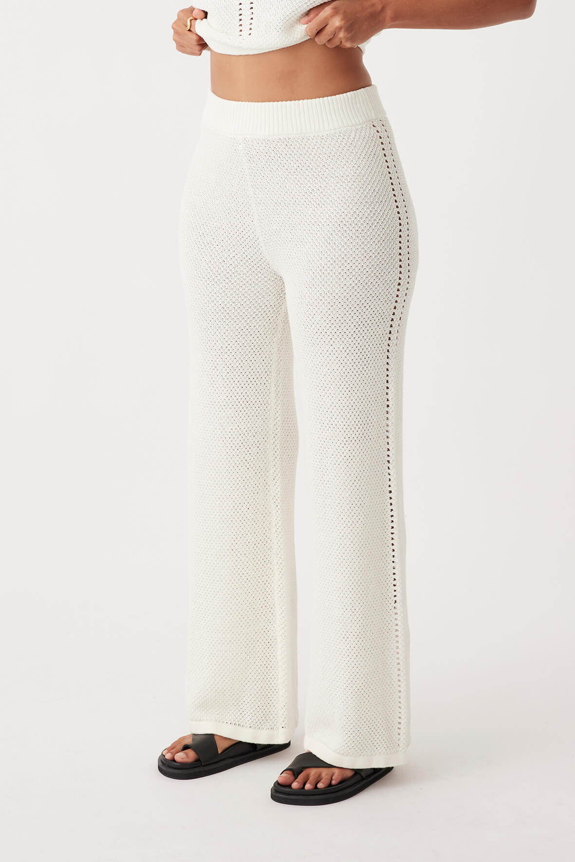 ARCAA Sloane Organic Cotton Linen Wide-Leg Pant - Cream