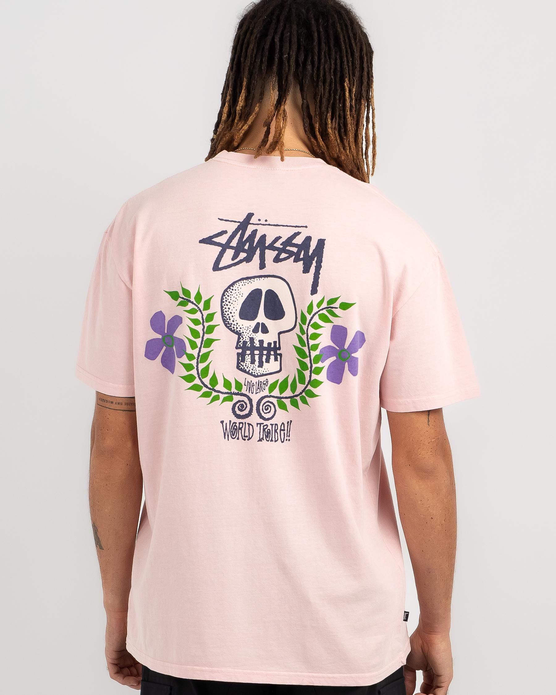 STUSSY Skull crest relaxed tee - Pigment pink