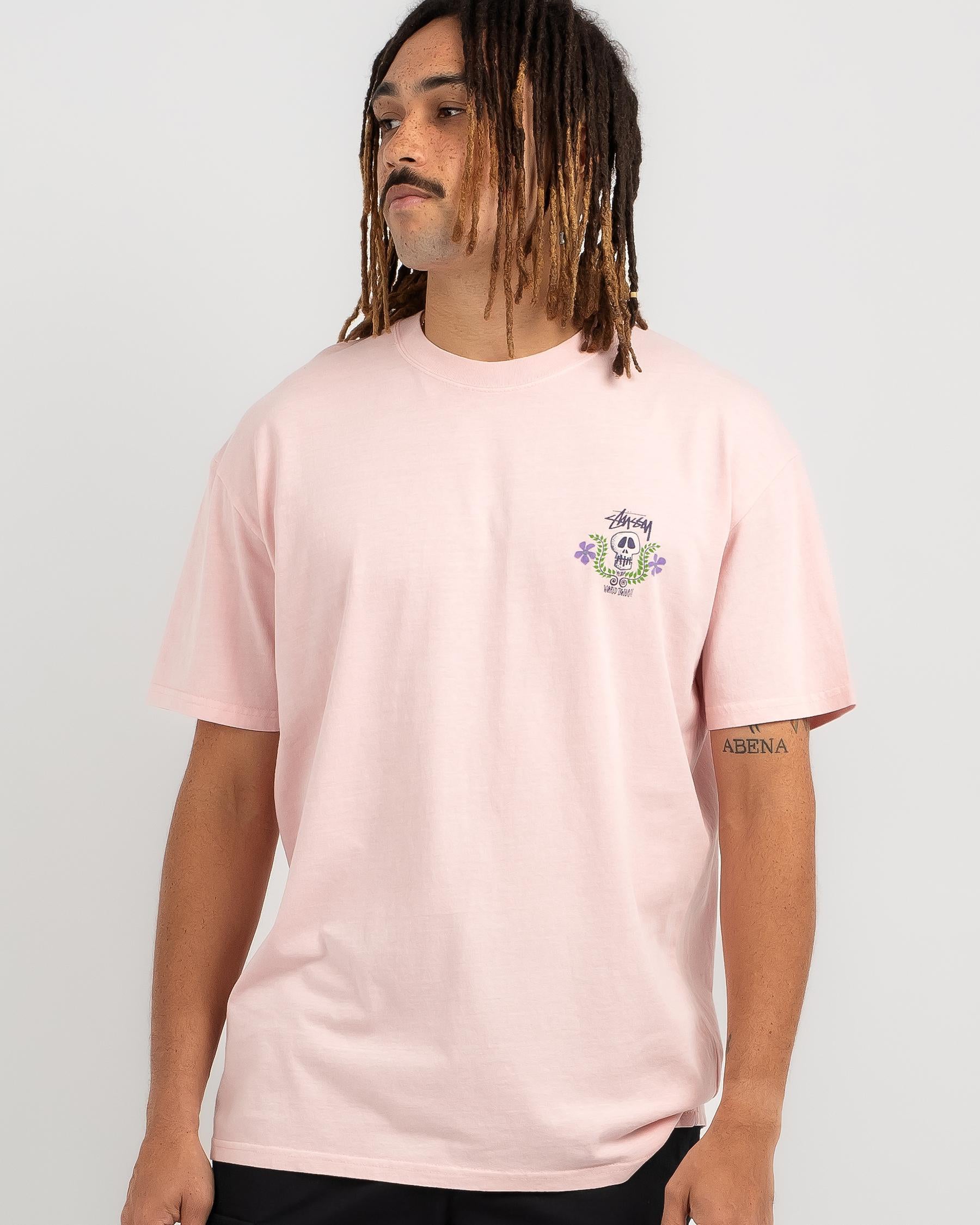 STUSSY Skull crest relaxed tee - Pigment pink