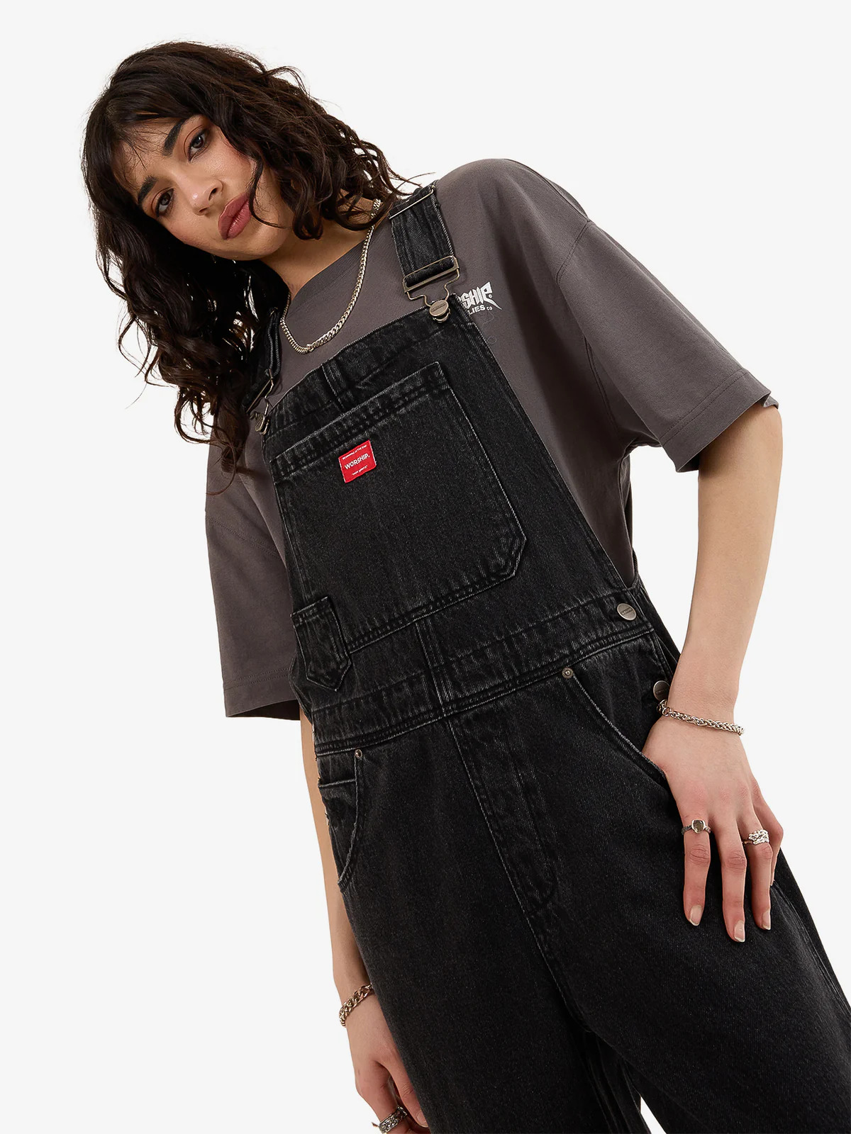 WORSHIP Nuclear Denim Overall - Used Black