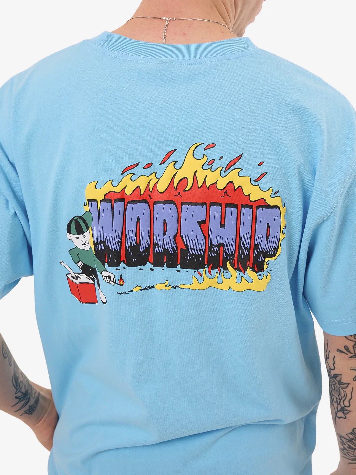 WORSHIP Pyrotechnics Tee - Baltic