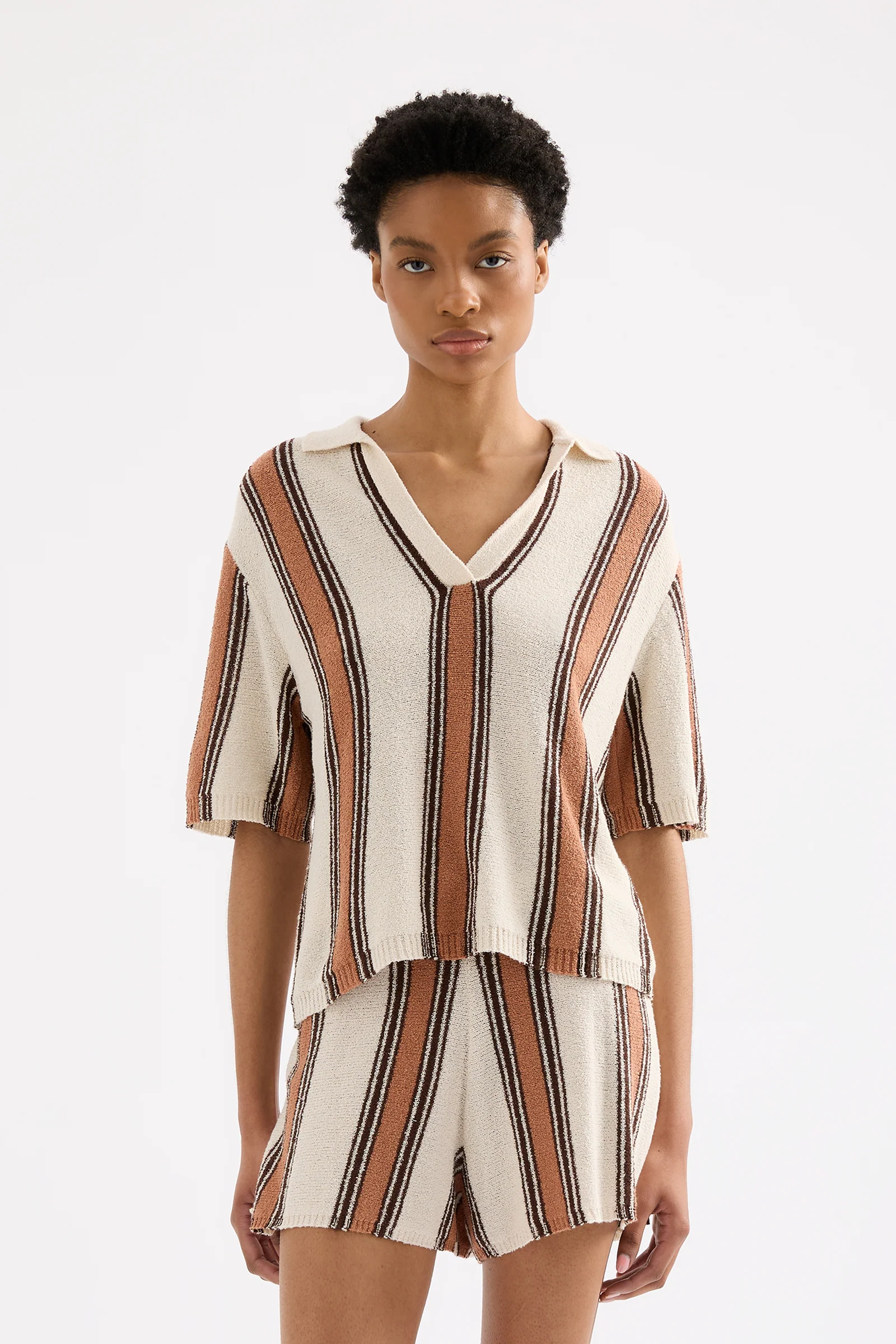 NUDE LUCY Oda knit top - Manuka stripe