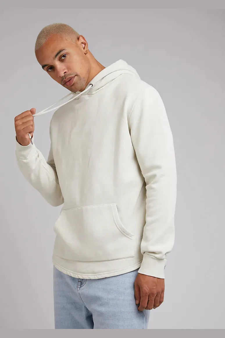 Silent theory curved hem hoody bone