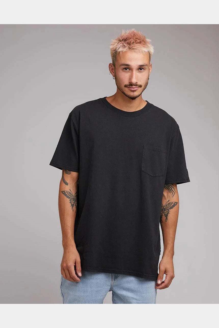 Silent theory surplus pocket tee - washed black