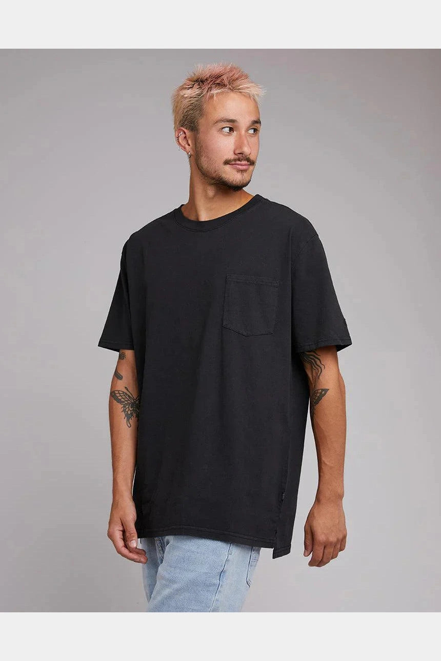 Silent theory surplus pocket tee - washed black