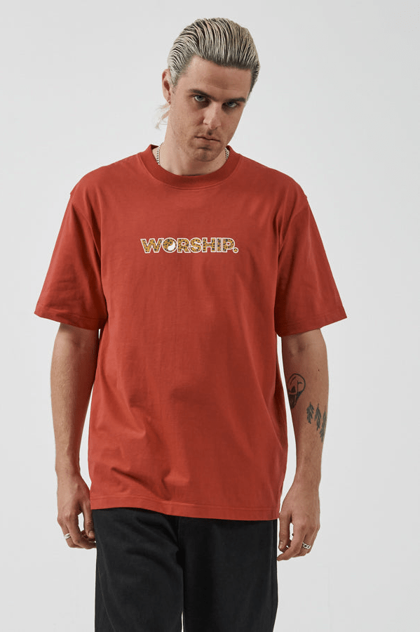 Worship Core Tee- Washed Red