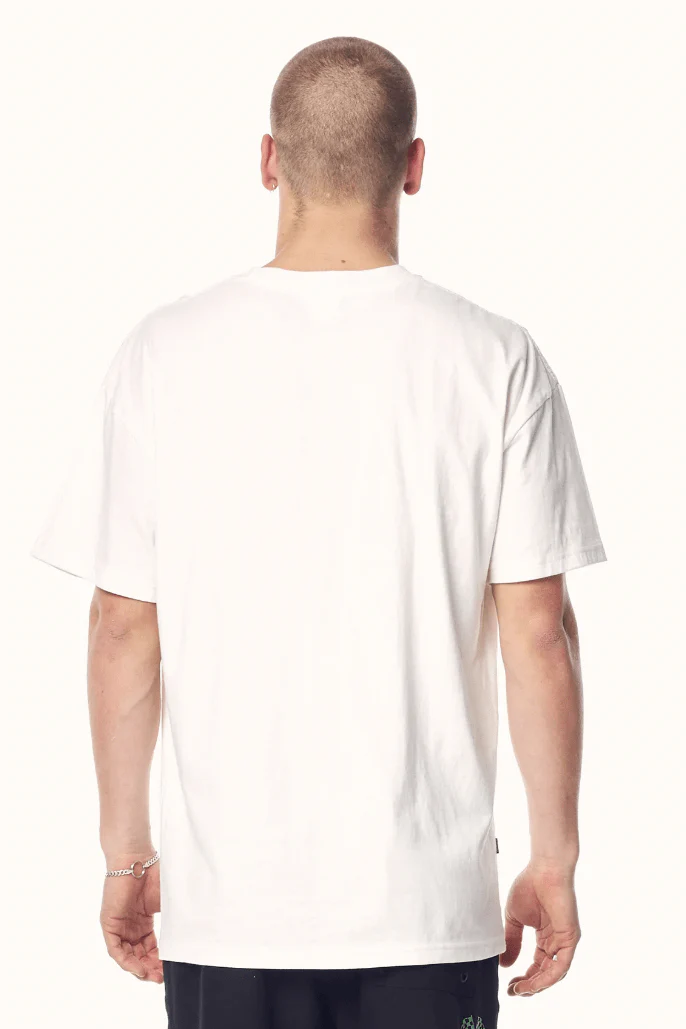 Misfit yandina speedway 50/50 tee - washed white