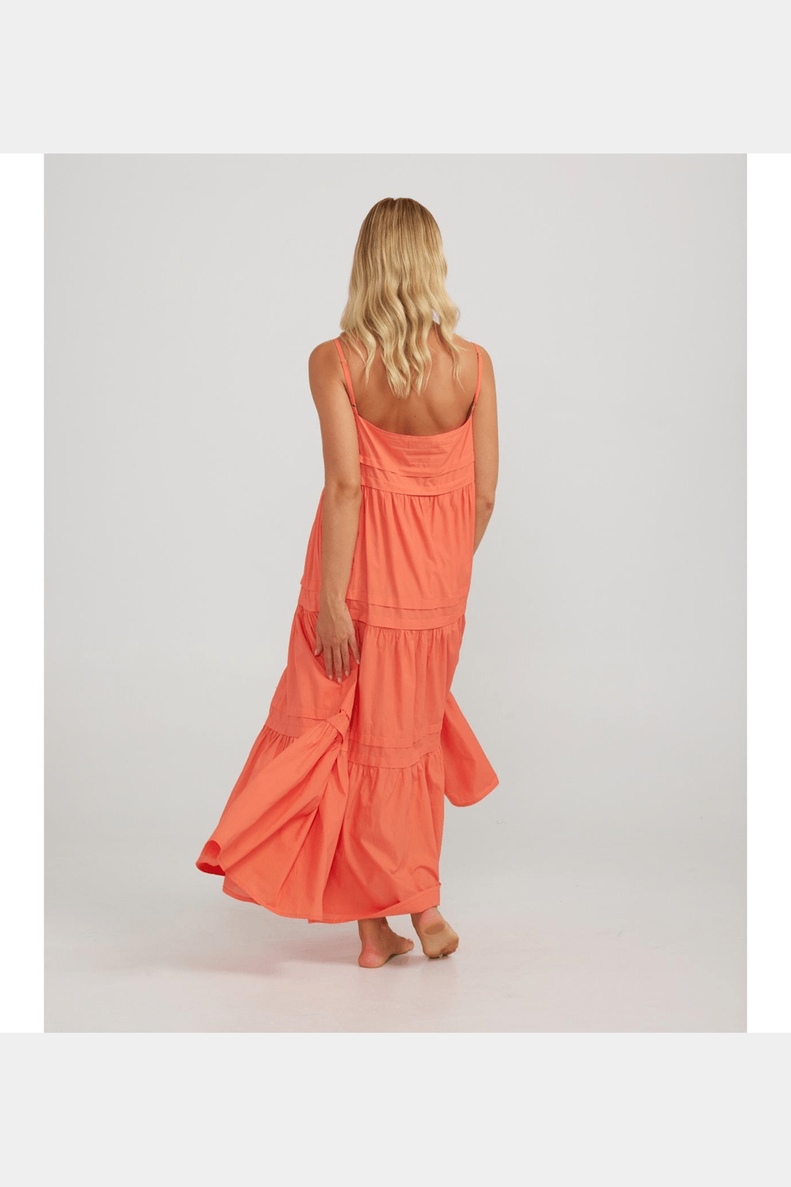 Charlie Holiday Esme Coral Strappy Maxi Dress