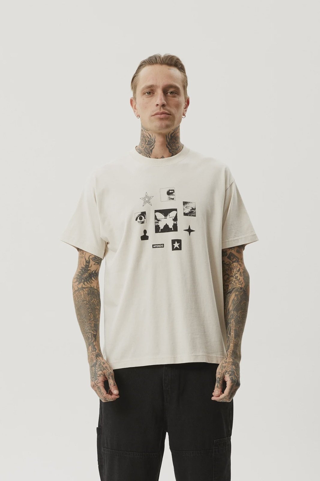 AFENDS Disorder boxy t-shirt - Moonbeam