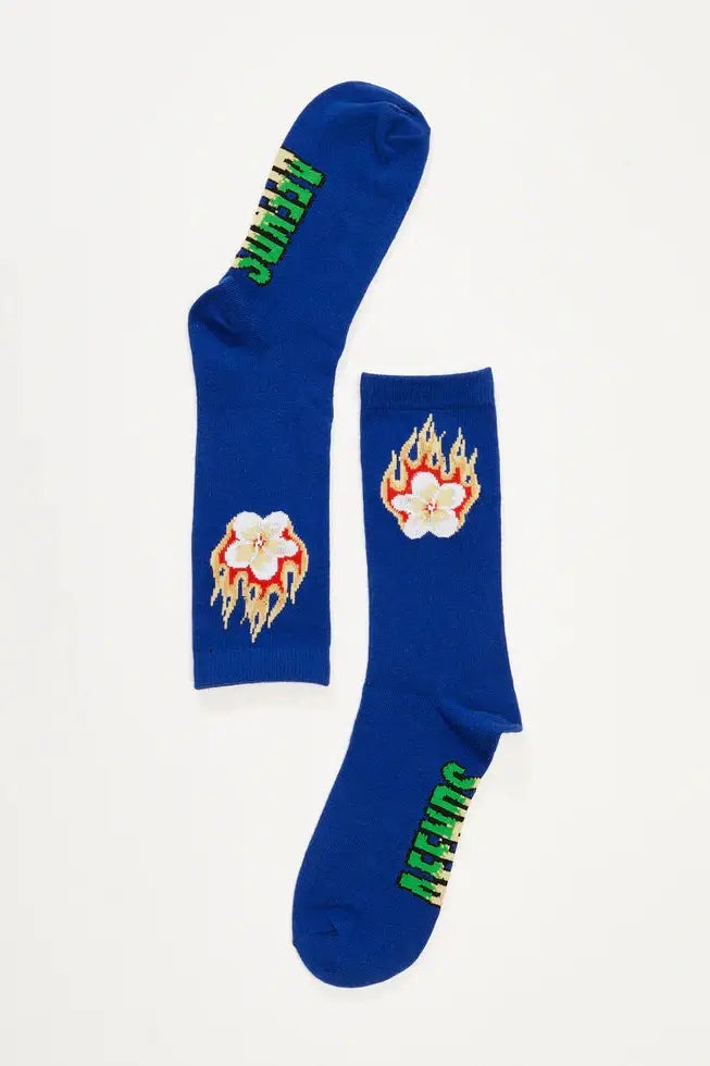 AFENDS holiday recycled socks one pack - navy