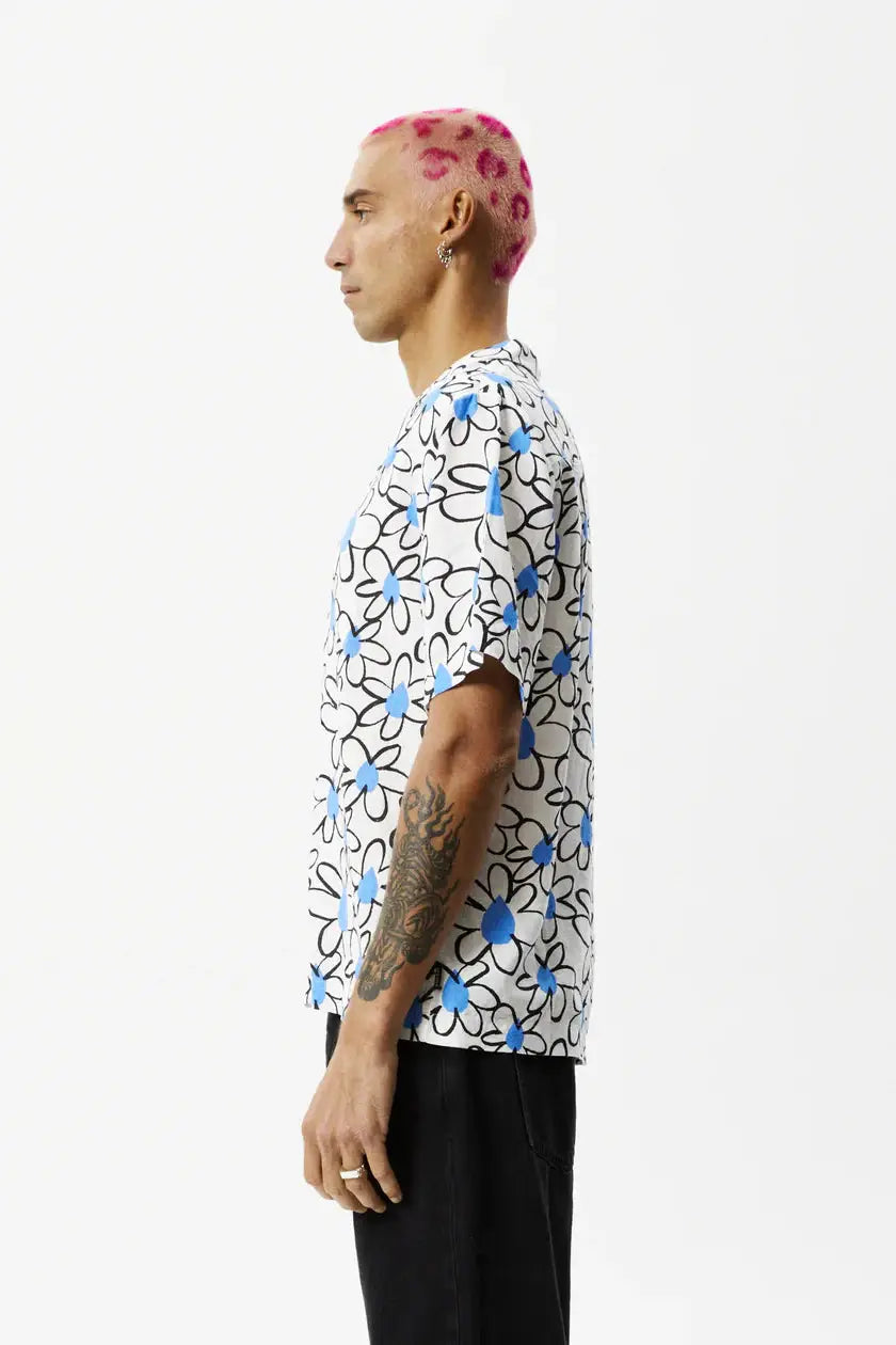 Afends Waterfall Hemp Cuban S/S Shirt - White