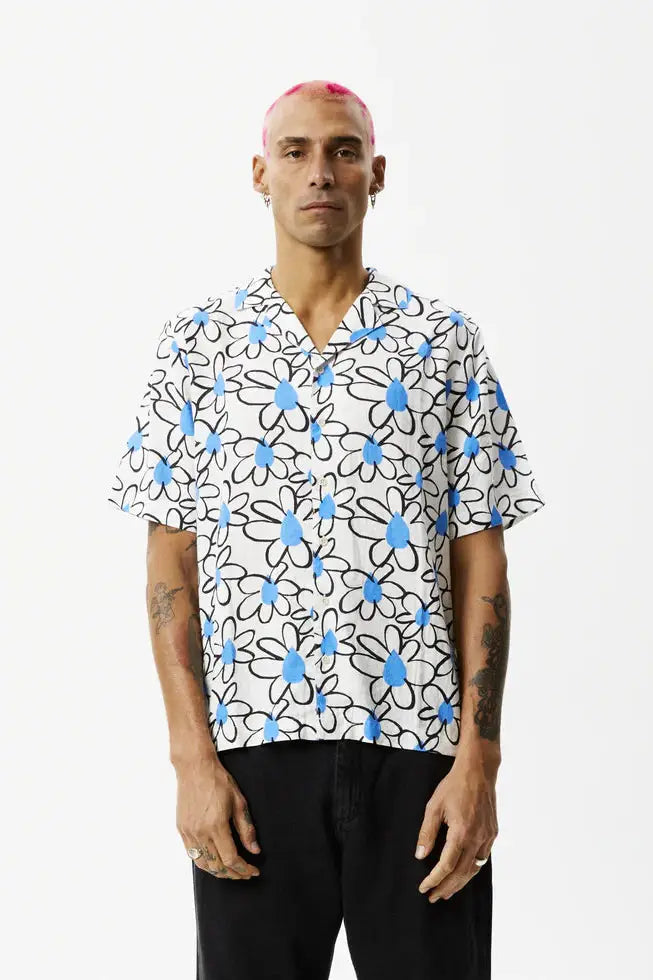 Afends Waterfall Hemp Cuban S/S Shirt - White