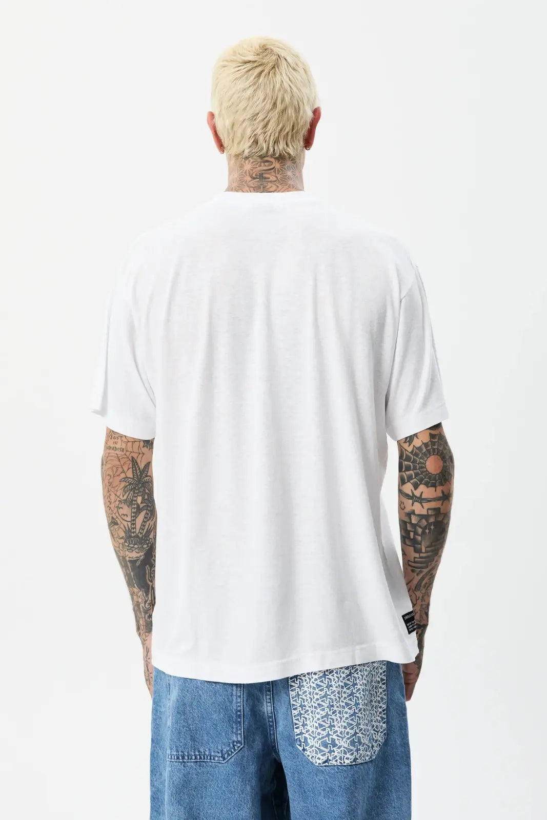 Afends cosmic hemp oversized tee - white