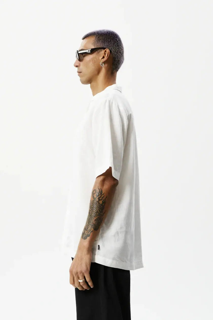 Afends hemp cuban s/s shirt - white