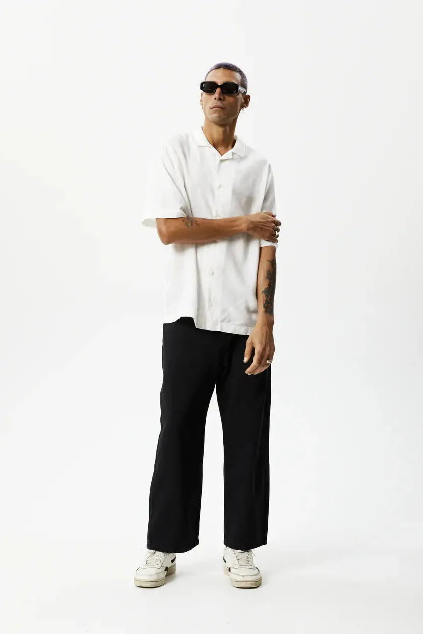 Afends hemp cuban s/s shirt - white