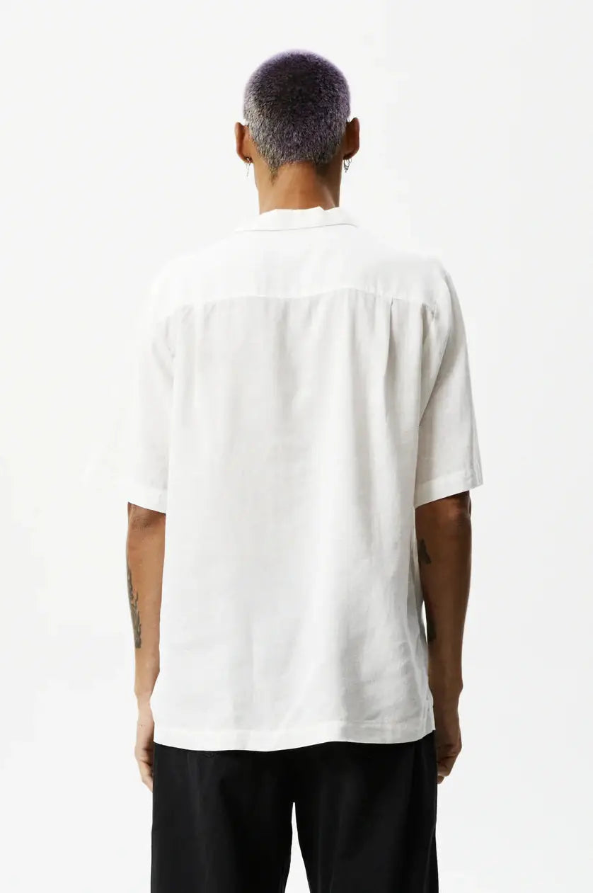 Afends hemp cuban s/s shirt - white