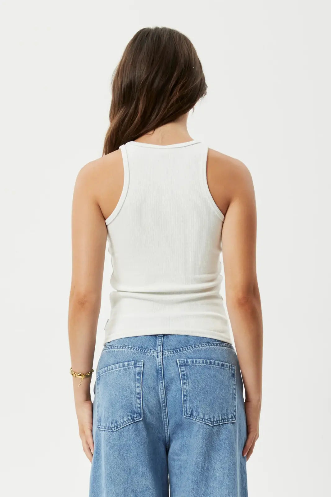 Afends - pearly hemp rib singlet - off white