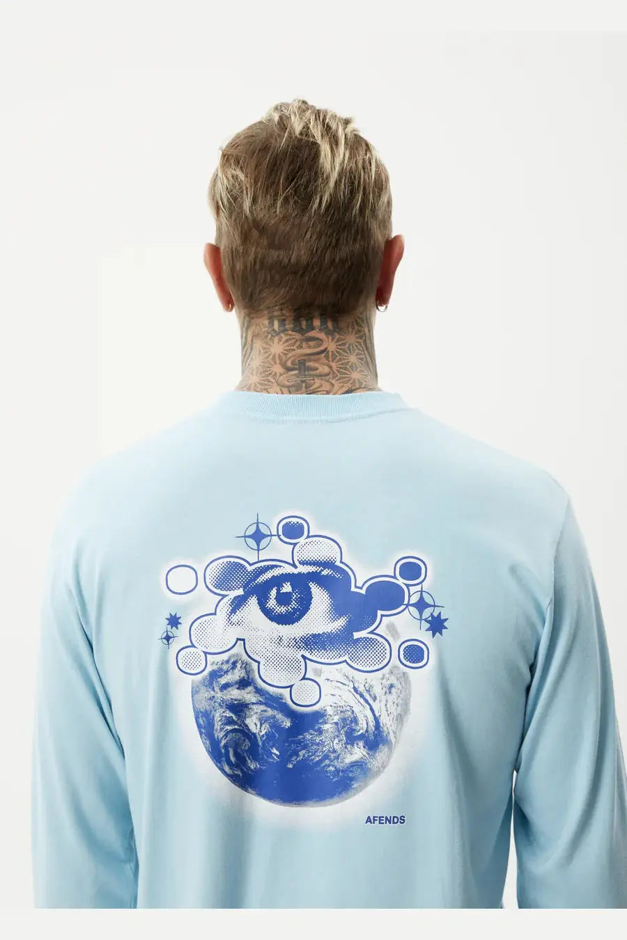 Afends spiral - recycled long sleeve graphic t-shirt - sky blue