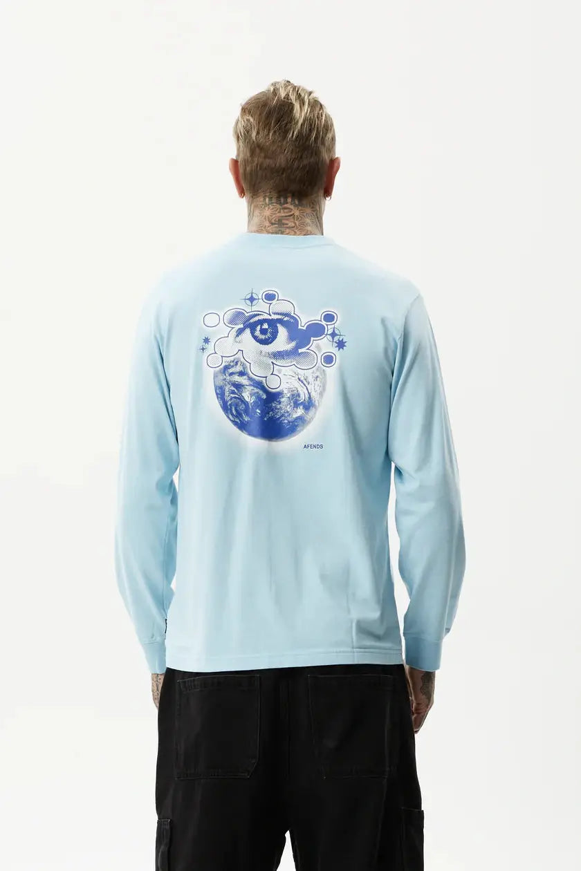 Afends spiral - recycled long sleeve graphic t-shirt - sky blue