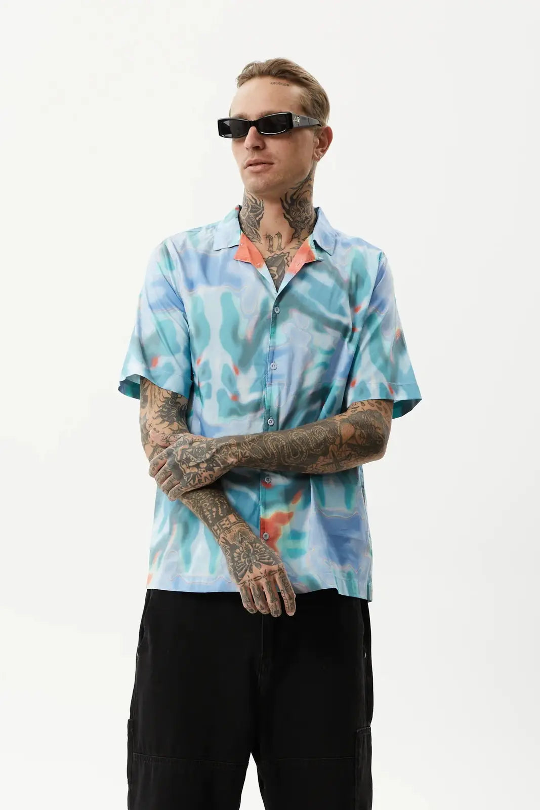 Afends thermal recycled cuban short sleeve shirt - multi