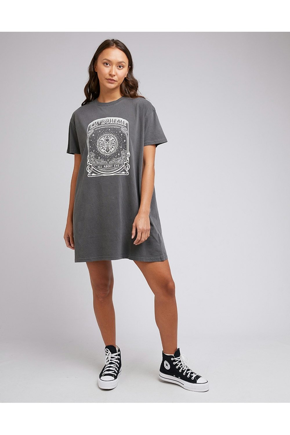 All about eve art tee dress - charcoal