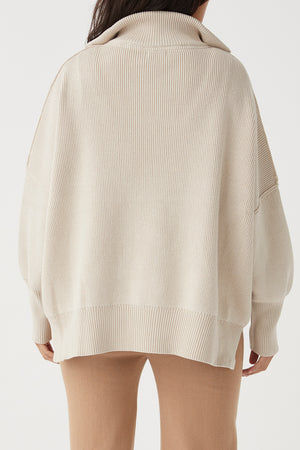 Arcaa London Zip Sweater-Sand
