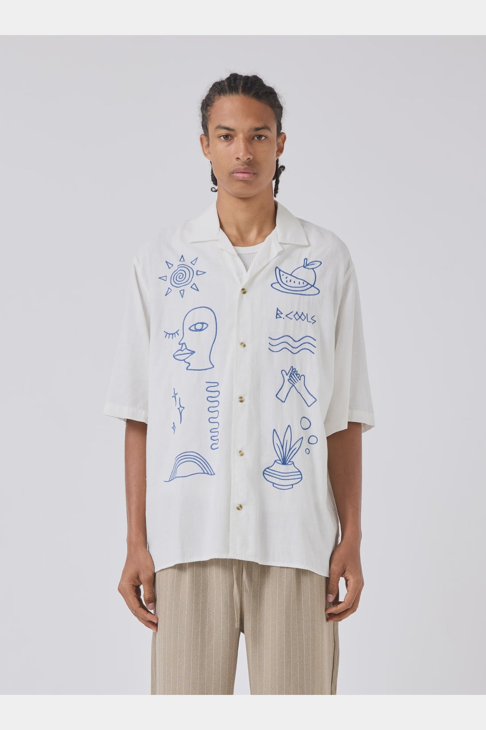 BARNEY COOLS Resort Shirt - White Greco