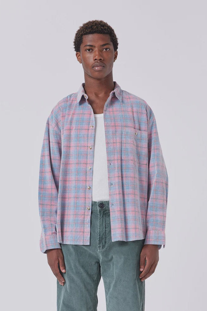 Barney cools Cabin 2.0 Shirt Pink Corduroy Plaid