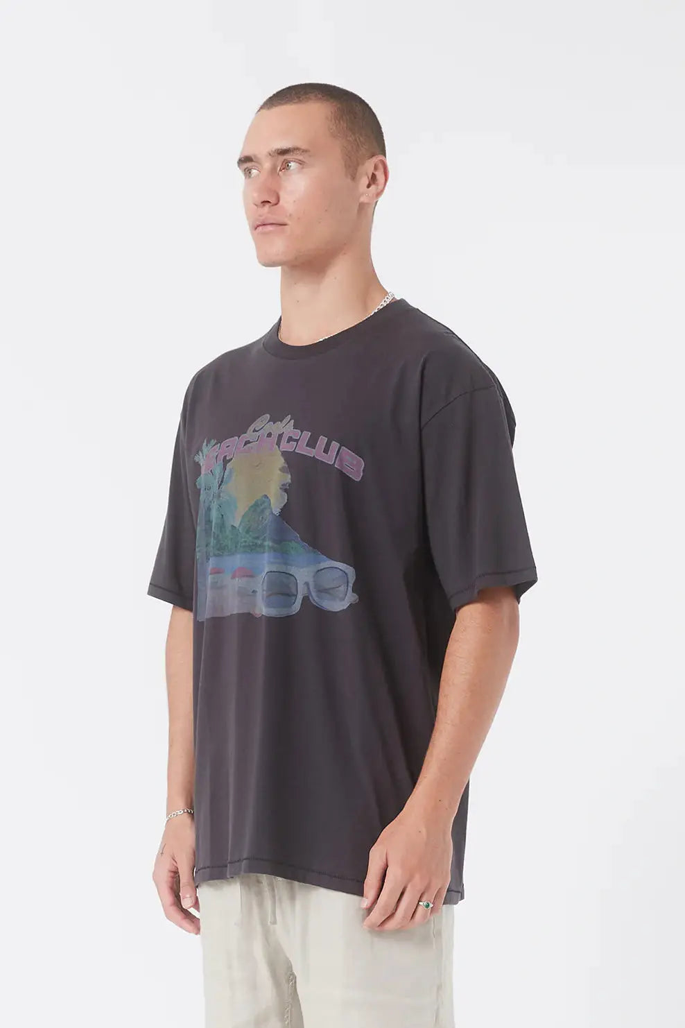 Barney cools beach homie tee- pigment black