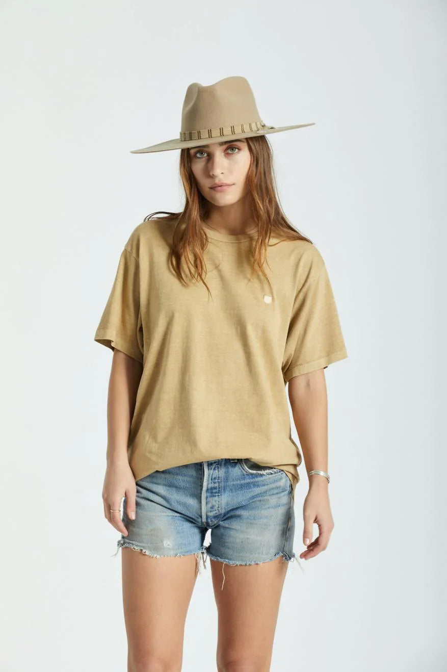 Brixton leigh felt fedora - sand