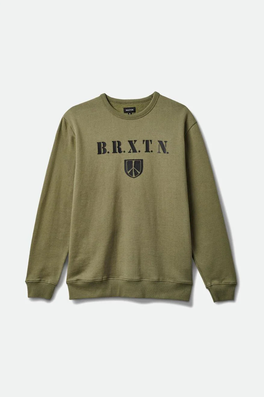 Brixton peace sheild crew- olive surplus