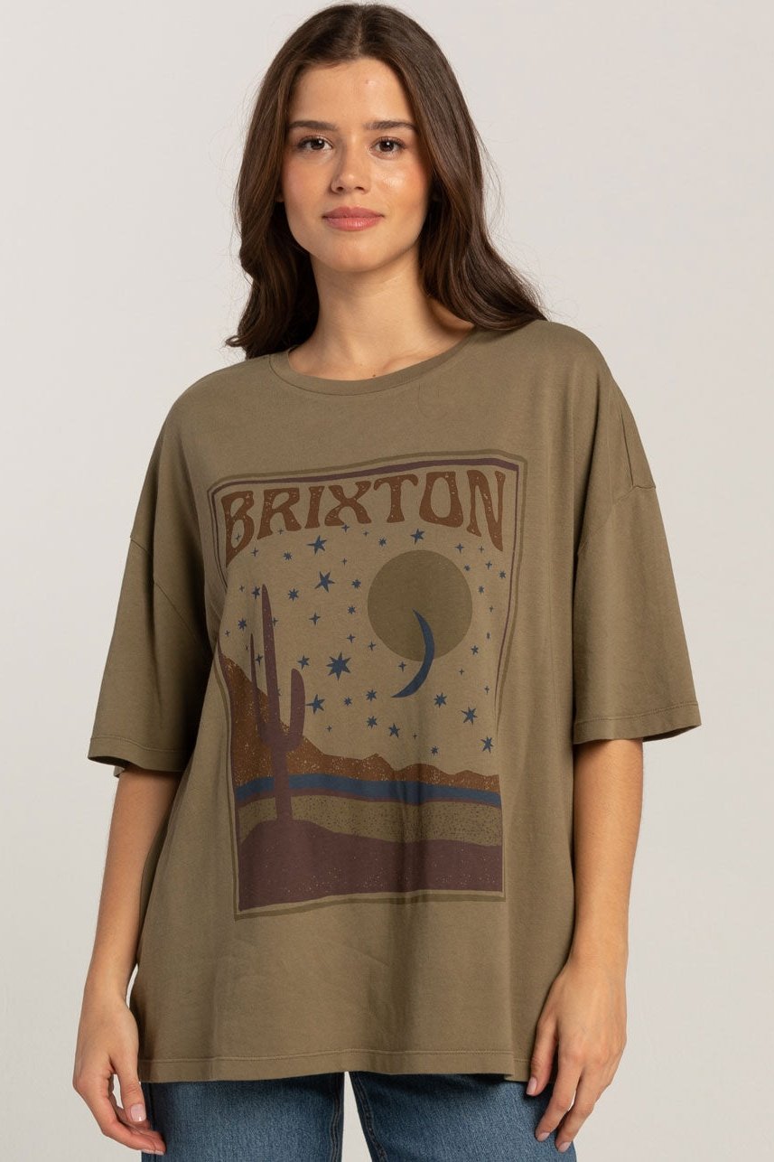 Brixton - scenester oversized boyfriend tee in military olive