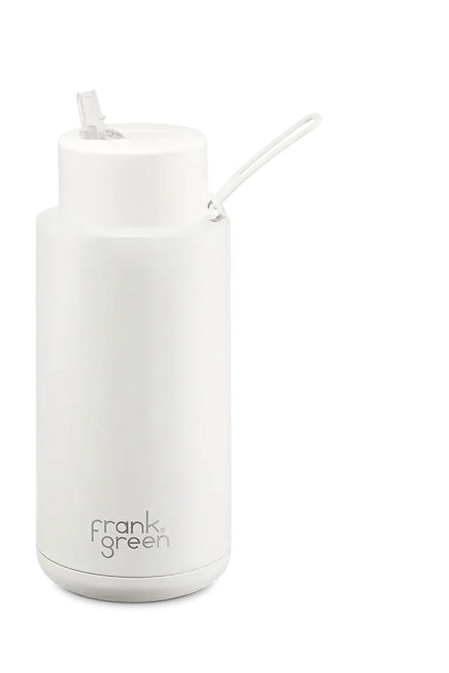 Frank green ceramic reusable bottle with straw lid 1l 34oz cloud