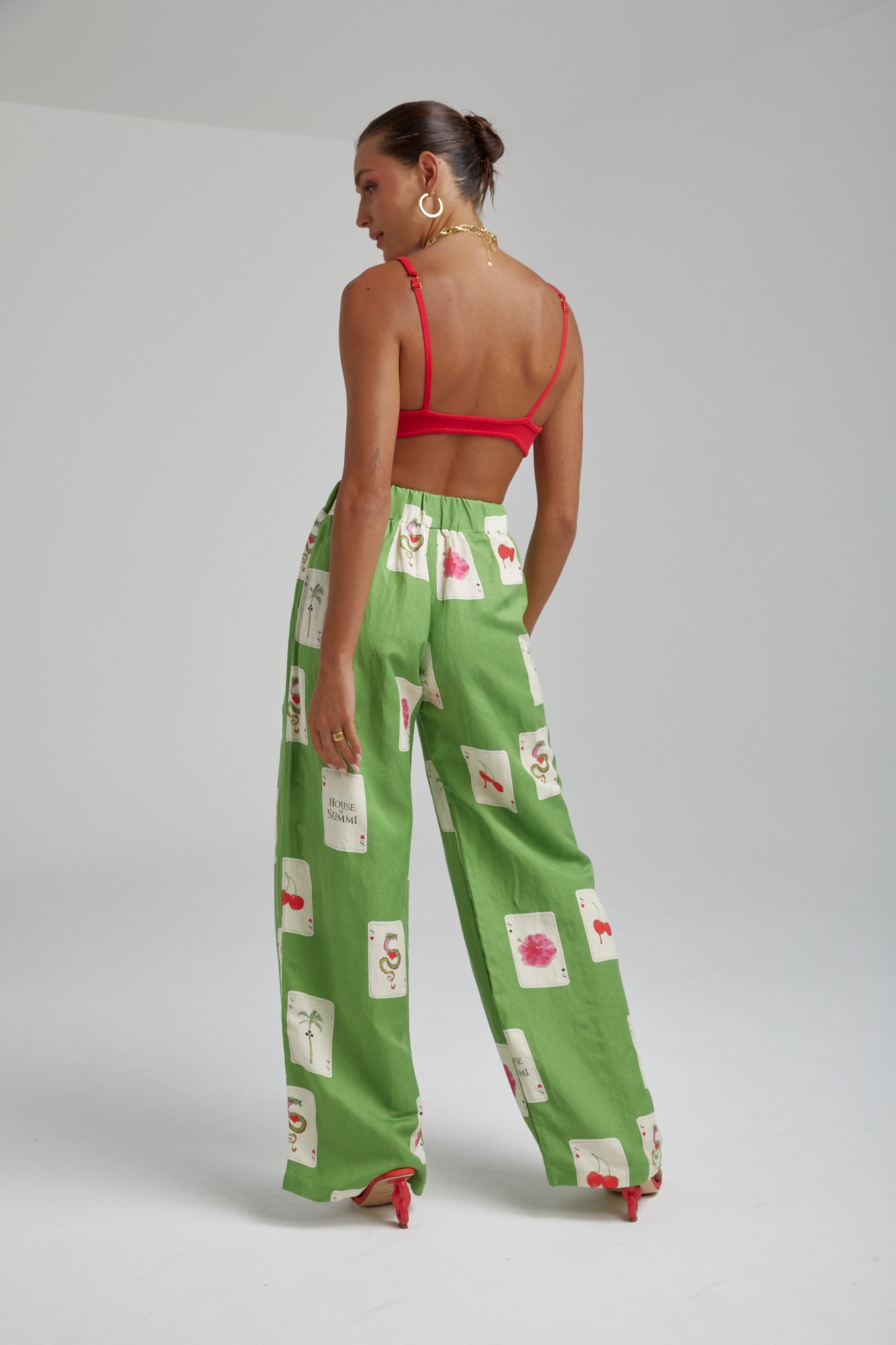 SUMMI SUMMI Linen pants - House of summi tarragon