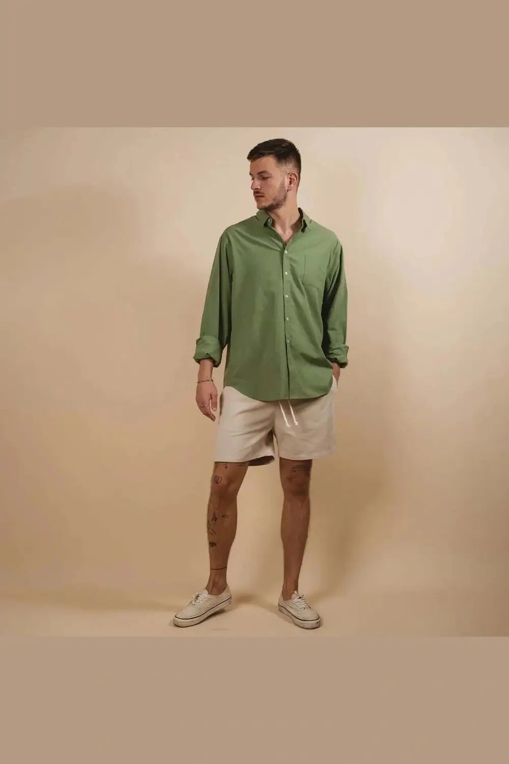 Kore Valley Poplin L/S Shirt- Olive