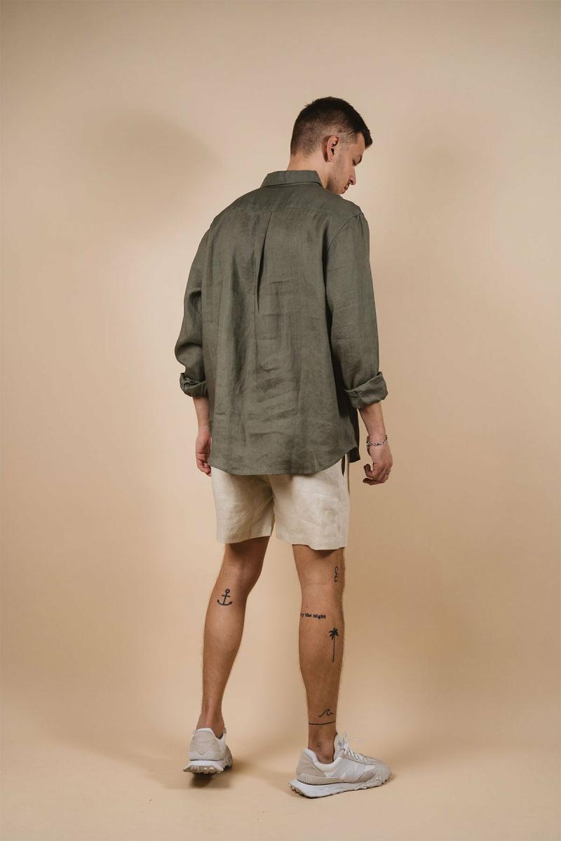 Kore amalfi linen shirt - pine