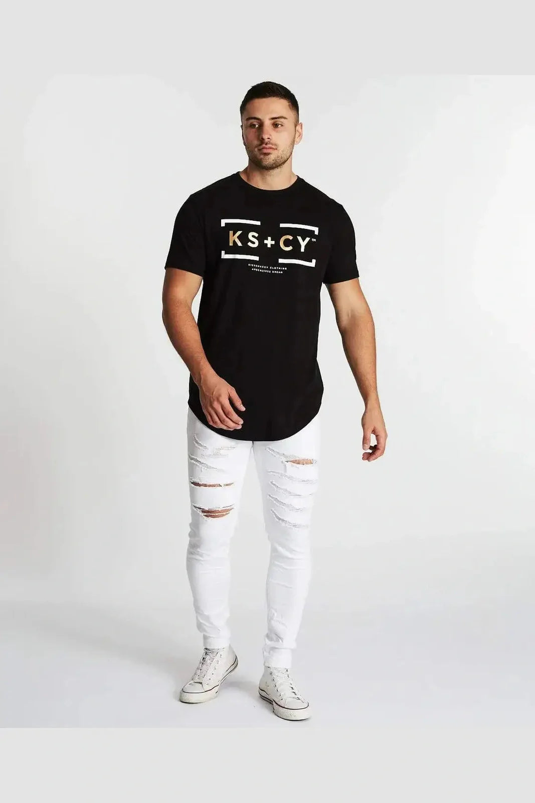 Kscy eruption dual curved t-shirt - jet black