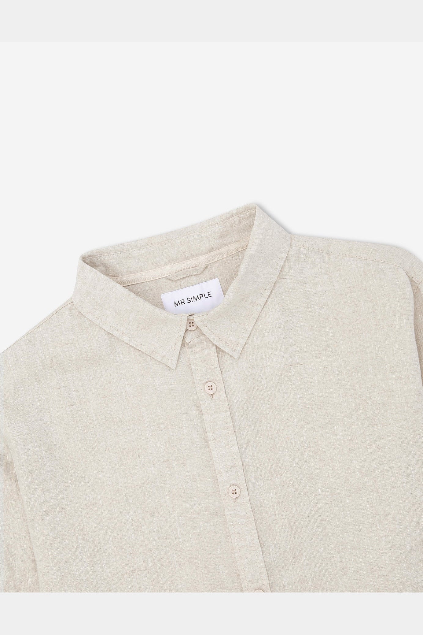 Mr simple linen long sleeve shirt - natural