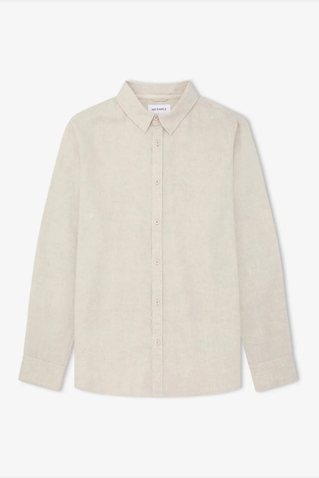 Mr simple linen long sleeve shirt - natural