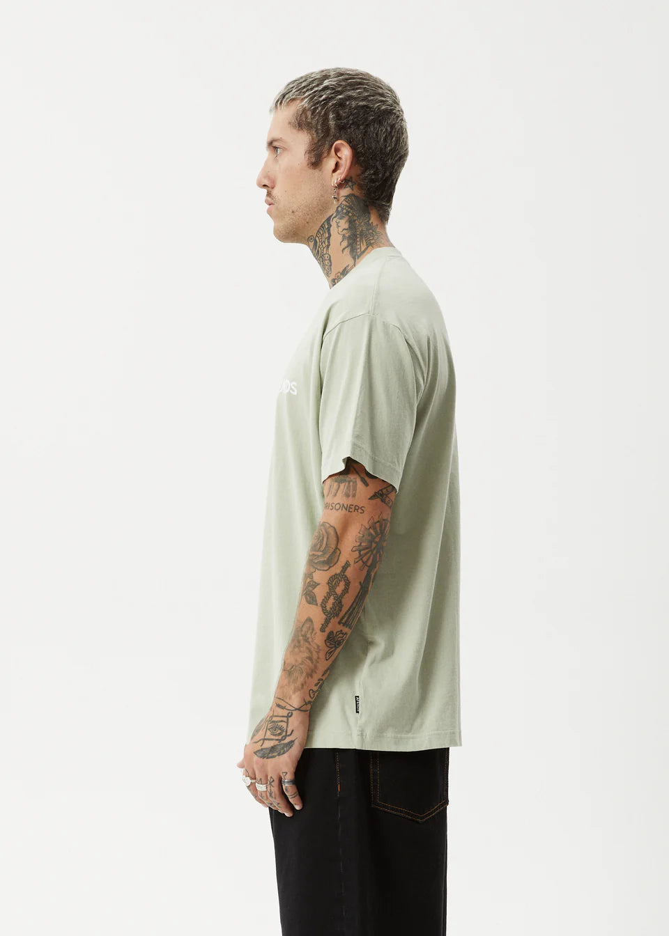 AFENDS destroyer recycled boxy fit tee - eucalyptus