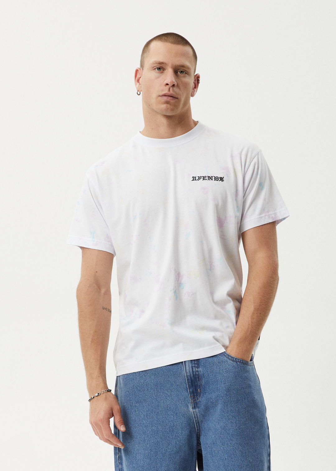 AFENDS tie dye recycled boxy fit tee - white