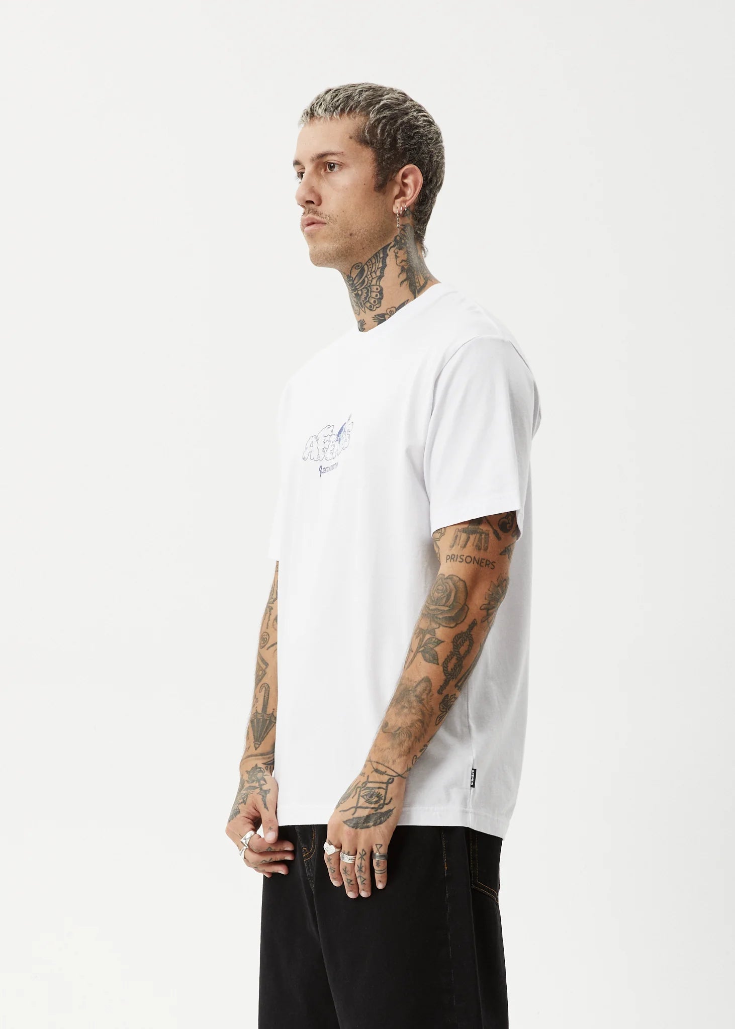 AFENDS chem trails recycled retro fit tee - white