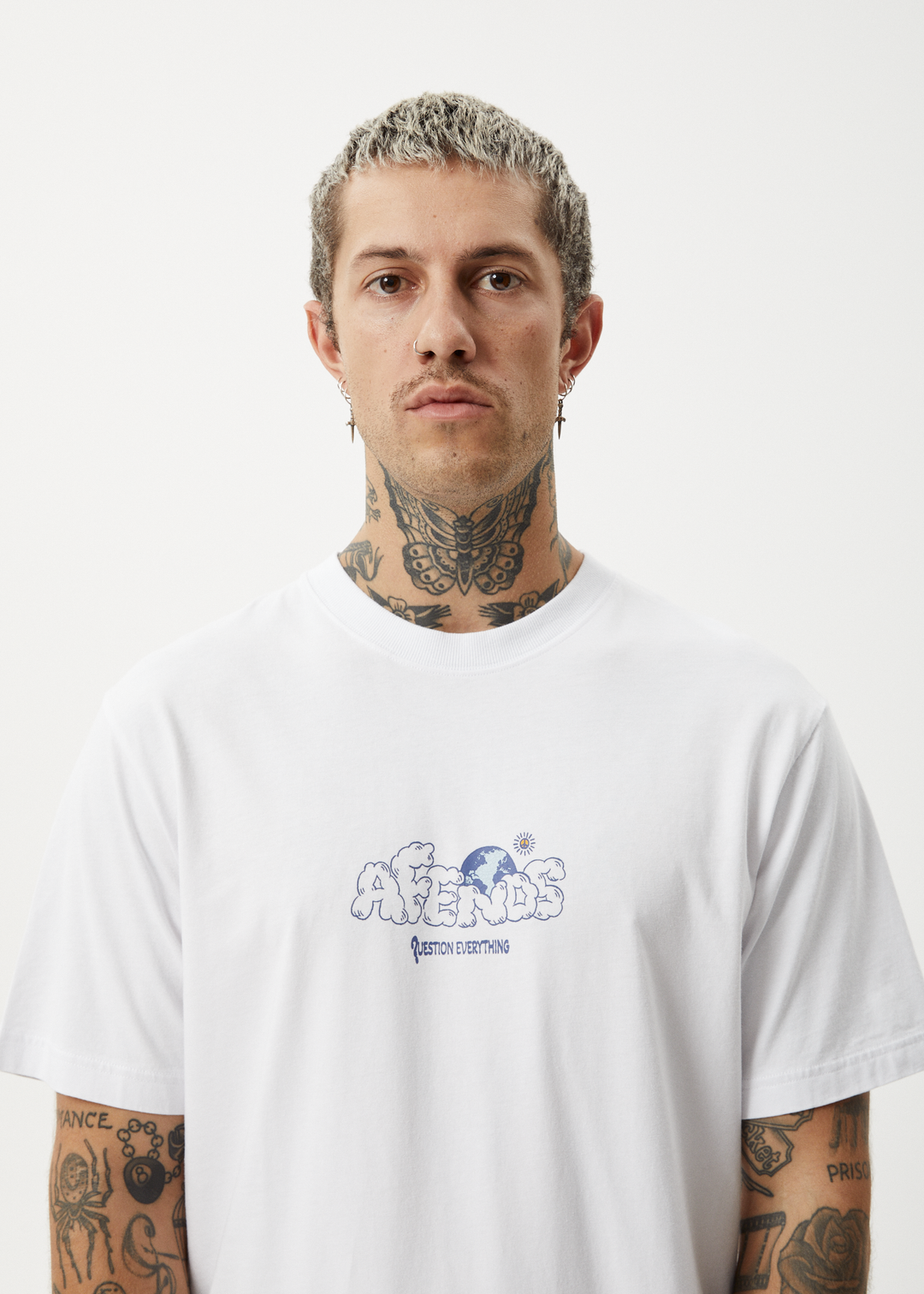 AFENDS chem trails recycled retro fit tee - white