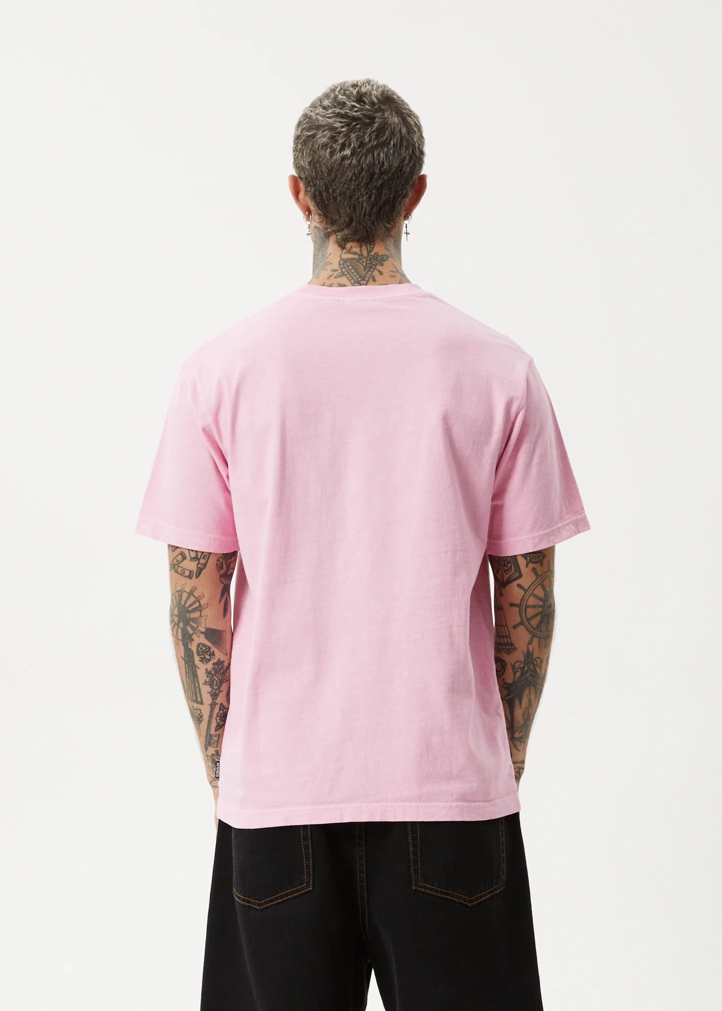 AFENDS deep state heavy weight recycled retro fit tee - vintage pink