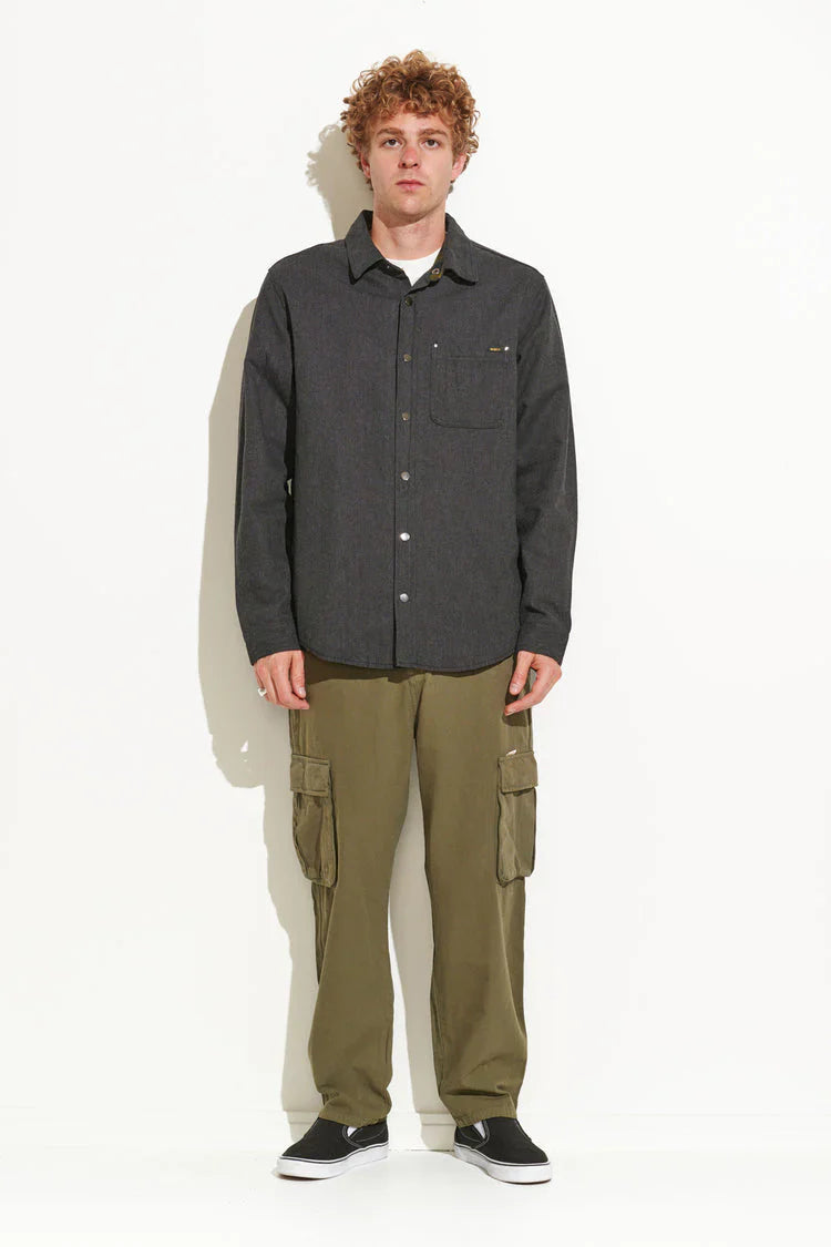 MISFIT - castor loom ls overshirt - black