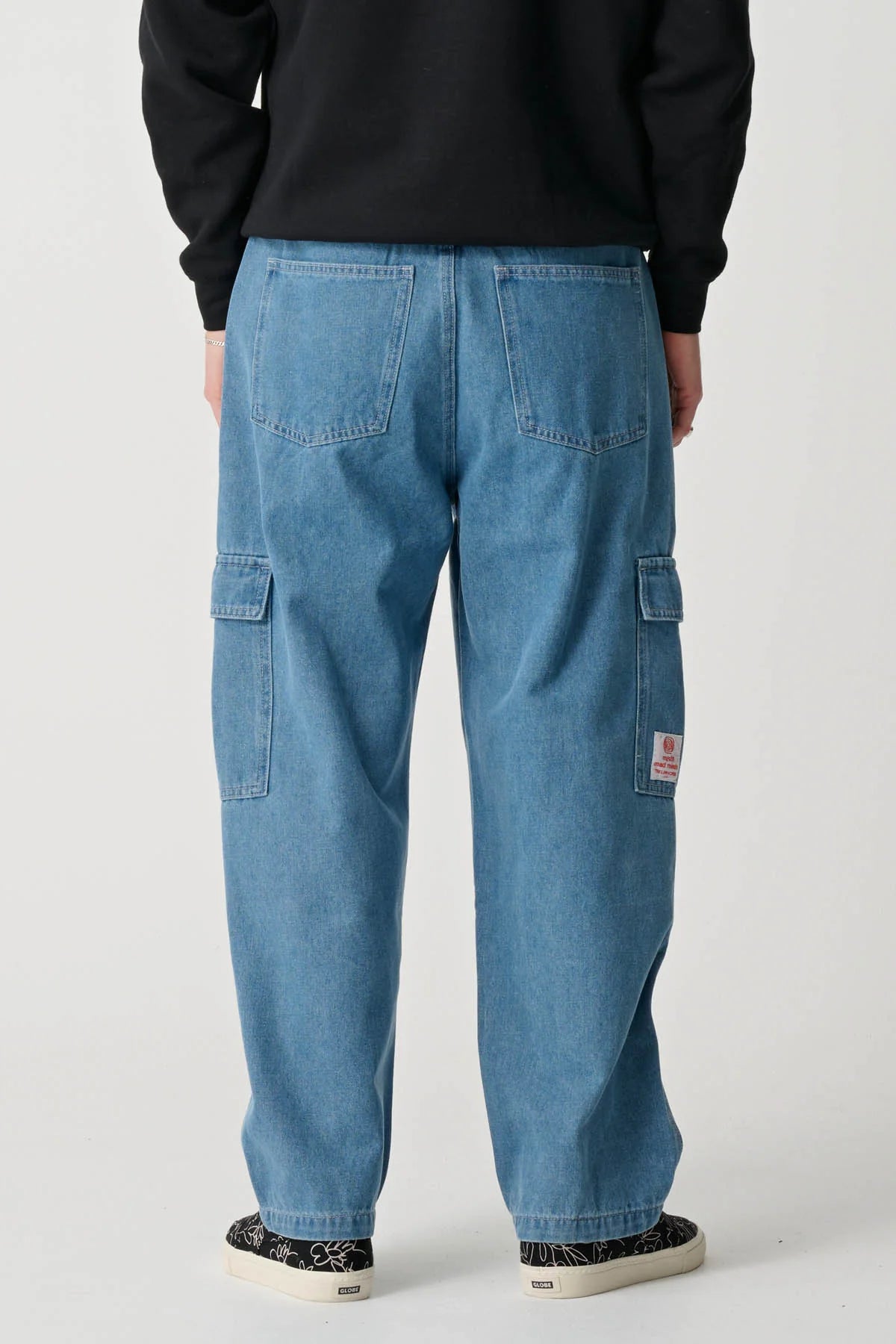 MISFIT Beach metall cargo pant - Mid blue denim